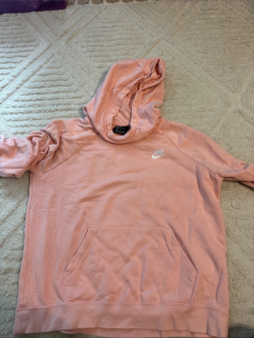 Nike Women's Light Pink Cowl Neck Pullover Hoodie